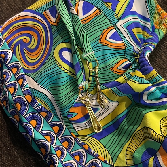 Lot of 2 Trina Turk Halter padded Bikini Halter String tops size 10 12 - Picture 6 of 11